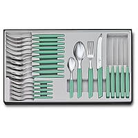 Набор столовых приборов Victorinox Swiss Modern Table Set 24 предмета Зеленый (6.9096.11W41.24) 100% оригинал