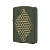 Бензиновая зажигалка Zippo 221 PF20 Block Triangle Design Зеленая (49220) оригинальная Сделано в США