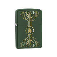 Бензиновая зажигалка Zippo 221 PF20 Flame Tech Design Зеленая (49221)