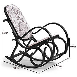 Крісло гойдалка з тканини в стилі ретро Max 2 венге у вітальню