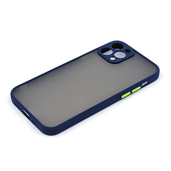 Силіконовий чохол з закритою камерою Avenger Totu для iPhone 12 Pro Max Navy Blue