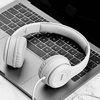 Наушники Hoco W21 Graceful charm wire control headphones Grey (W21)