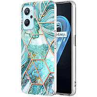 Защитный чехол Deexe Marble Pattern для Realme 9i / Oppo A76 / Oppo A96 - Blue