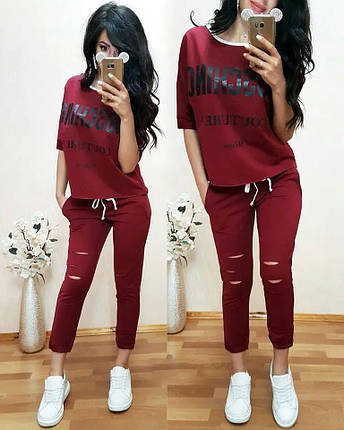 Костюм жіночий літній із вільною кофтою й укороченими штанами moschino, фото 1