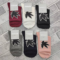 Шкарпетки жіночі високі весна/осінь FASHION з декором Листок р.23-25 ​​Китай асорті 30033603