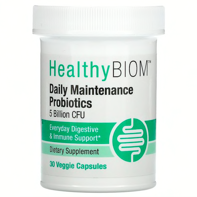 HealthyBiom, Daily Maintenance Probiotics, 5 млрд КУО, 30 рослинних капсул, фото 1