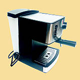 Кавомашина ріжкова помпова бойлерна GRUNHELM для молотової кави з капучинатором, побутова кавоварка еспресо, фото 4