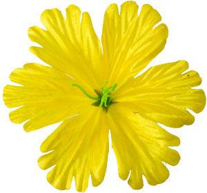 Квітка прес штучна №5  |Д=12 см| Колір - жовтий | Упаковка-100 шт