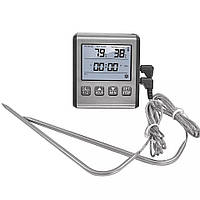 Кухонний цифровий термометр для м'яса, духовки TP-710S з двома виносними щупами, сигналізатором, магнітом