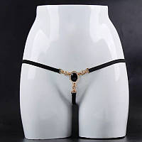 Еротичні стрінги З Дефектом чорного кольору - розмір універсальний (на резинці)