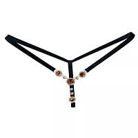 Трусики еротичні з камінцями універсальний чорно-коричневий