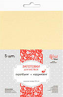 Набор заготовок для открыток 5шт 15,5х15,5см №8 ванильный 220г/м Margo 940991408