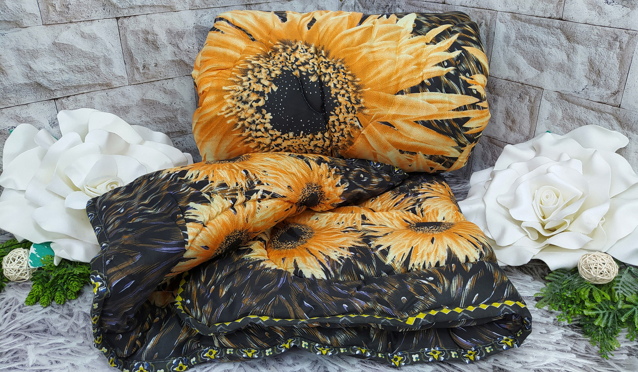 Ковдра полуторний розмір 150х210 см тканина полікотон наповнювач штучна овчина О-1068, фото 1