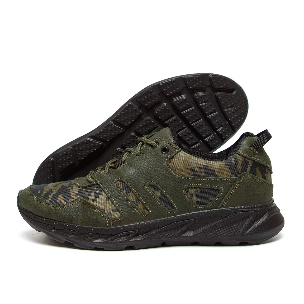 Чоловічі літні кросівки з натуральної шкіри+текстилю, фото 1