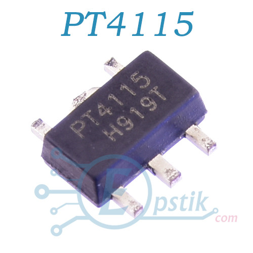 PT4115, (CL6808), стабілізатор струму з димміруванням, 30В, 1.2 А, SOT89-5