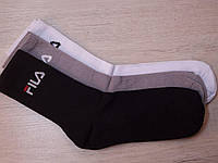 Мужские носки спортивные высокие демисезонные стрейчевые однотонные хлопок размер 41-44 12 пар/уп. ассорти