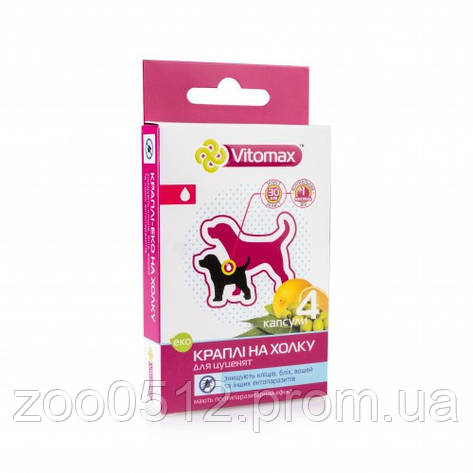 Vitomax ЕКО — краплі на холку проти бліх і кліщів для цуценят, фото 2