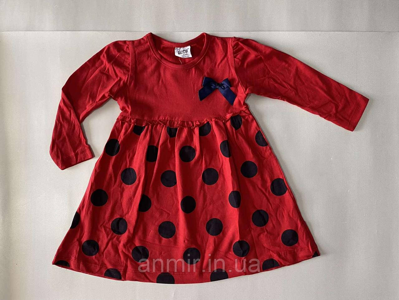 Плаття дитяче для дівчинки в горох котон Deco розмір 2-5 років, колір уточнюйте під час замовлення, фото 1