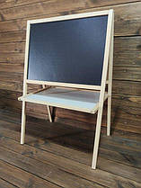 Двосторонній мольберт дитячий магнітний дерев'яний, дошка для малювання, для крейди, маркера і магнітів 3в1.