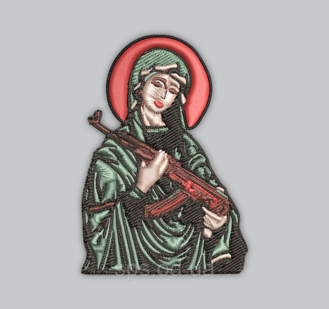Шеврон “Свята захистниця стрільців” 9 см (Термін виготовлення шевронів під замовлення 7-14 днів)