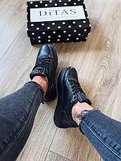 Жіночі кеди чорні шкіряні Ditas, фото 4