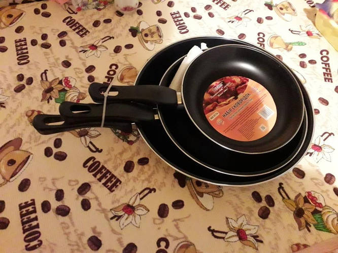 Купить Сковородки антипригарные набор 3 шт 20, 26, 30см, Универсальный ...