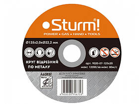 Круг відрізний для металу Sturm 9020-07-125x20, 125x2.0x22 (читати опис)