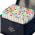 Набор профессиональных двухсторонних маркеров для скетчинга 80 цветов в чехле Touch Multicolor + Скетчбук, фото 6