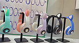 Навушники дитячі бездротові з котячими вушками Котики STN-28 Bluetooth-навушники Рожевий колір, фото 9