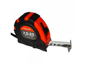 Рулетка 7,5 м Х 25 мм 2-стороння шкала та зачіп, магніт Sturm! 3100103 (читувати опис)