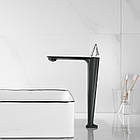 Смеситель дизайнерский для раковины  смеситель  в ванну однорычажный WanFan люкс качества Черный-хром, фото 2