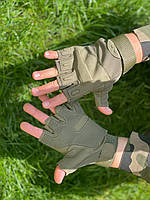 Военный тактические рукавички без пальцев олива M
