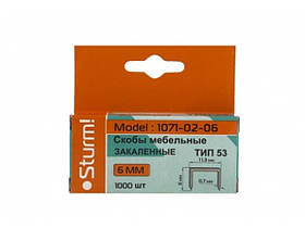 Скоби для степлера 6 мм, тип 53 Sturm 1071-02-06 (читувати опис)