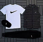 Чоловічий спортивний костюм Nike 4в1 весняний осінній he Комплект Найк футболка+штани+кепка+Ліжка чорний, фото 2