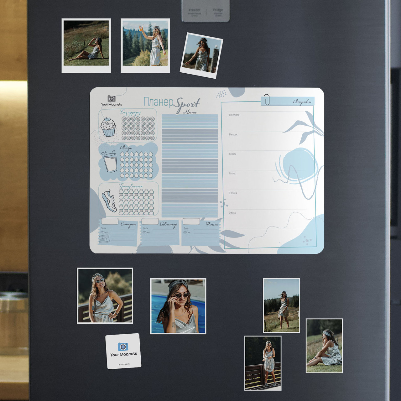 Магнітний планер спортивний A3  Блакитний/Blue, UA, фото 1