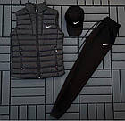Чоловічий спортивний костюм Nike свитшот і штани весняних осінній 16. Комплект чоловічої Найк без капюшона чорний, фото 2