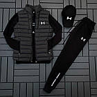 Чоловічий спортивний костюм Under Armour he Комплект Андер Армор свитшот+штаны+кепка+жижижижилетка чорний, фото 5