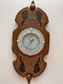 Годинник дерев'яний настінний горіх ручної роботи