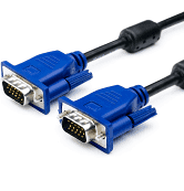 VGA 3+2 10м; male to male 2 ферити; чорно-синій; пакет Q50/Q80