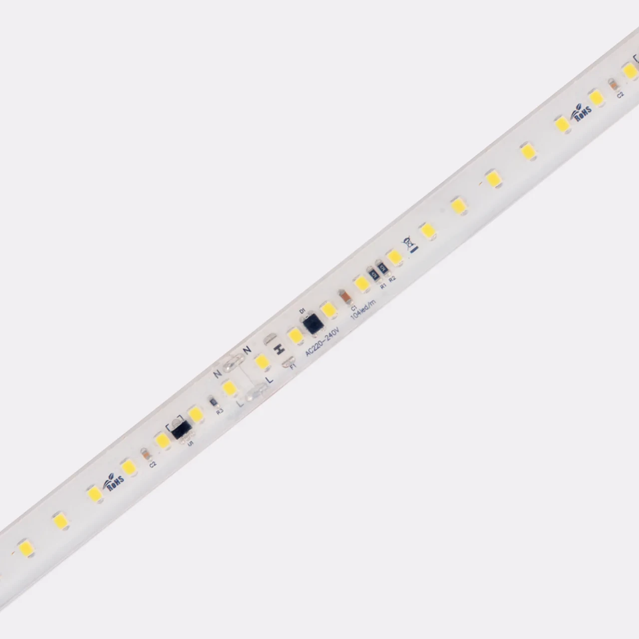 Світлодіодна стрічка COLORS, 220V, 104 led/m, 12W, 1060Lm, IP65, 4000K (H8104-230V-12mm-IP65-NW), фото 1