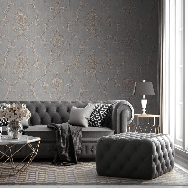 Вінілові шпалери гарячого тиснення Vinil LS Венсан в інтер'єрі Вінілові шпалери гарячого тиснення Vinil LS Венсан в інтер'єрі