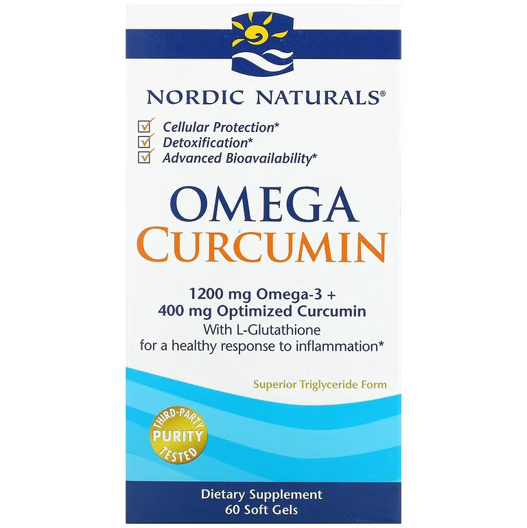 Рибовий жир з куркуміном Nordic Naturals "Omega Curcumin" 1200 мг + 400 мг (60 гелевих капсул)