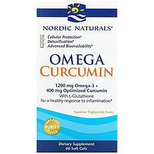 Рибовий жир з куркуміном Nordic Naturals "Omega Curcumin" 1200 мг + 400 мг (60 гелевих капсул)