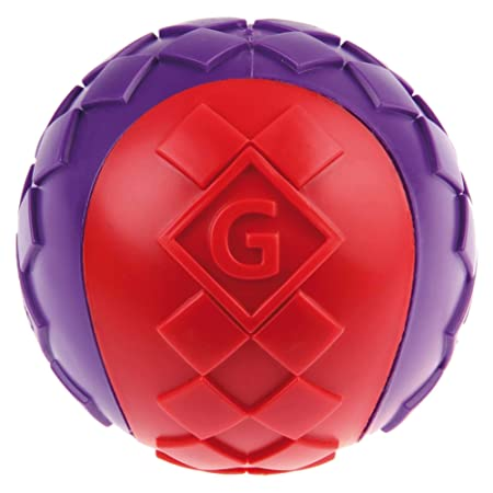 Іграшка для собак м'яч GiGwi Ball with Squeaker червоний/фіолетовий S 5 см