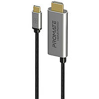 Кабель Promate HDMI-PD100 USB-C to HDMI/USB-C in 1.8 м (hdmi-pd100.grey)