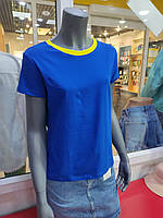 Женская базовая футболка 95% хлопок Синий