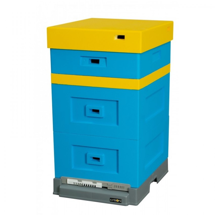 Вулик на 10 рамок Рута,ППС,пластик. дно низьке, фарб. ж/бл. "Lyson" LU1011А