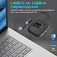 USB-C хаб 5-в-1 Promate SnapHub-4 USB-C 100W PD + 4xUSB-A 3.2 Black (snaphub-4.black), фото 5