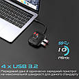 USB-C хаб 5-в-1 Promate SnapHub-4 USB-C 100W PD + 4xUSB-A 3.2 Black (snaphub-4.black), фото 3