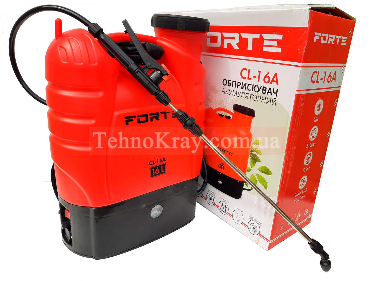 Садовый аккумуляторный опрыскиватель Forte CL-16A | 2024 год | Бак 16 л ...